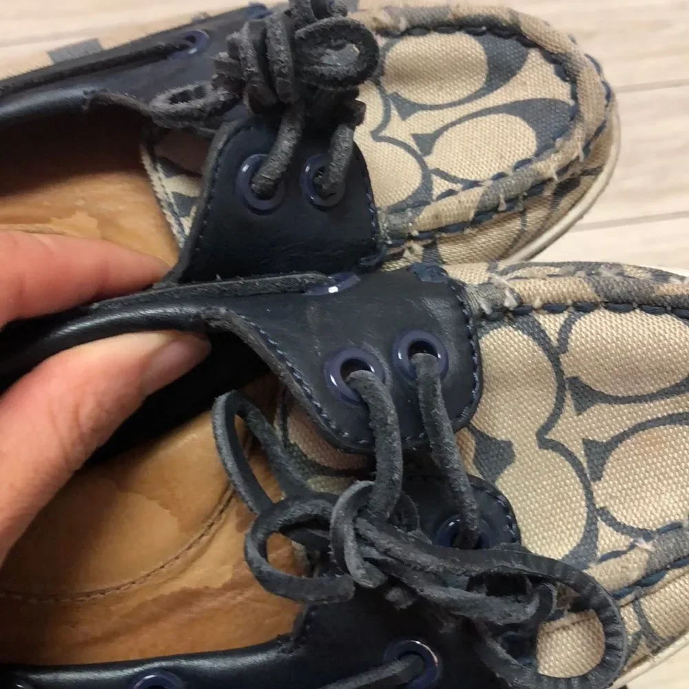 Coach Richelle boat shoes navy coach logo 7